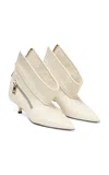 Jw Anderson Leather Biker Boots In Ivory