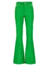 Jw Anderson J.w.anderson Women Leather Bootcut Trousers In Green