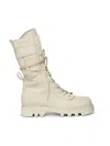 Jw Anderson Combat Leather Boots In White