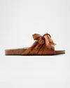 Jw Anderson Bow Flat Sandals In Tan