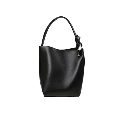 Jw Anderson Leather Bucket Bag In Black