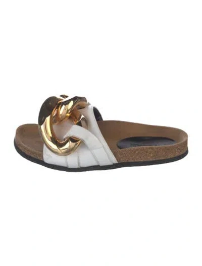 Pre-owned Jw Anderson Leather Chain-link Accents Flats In Multi