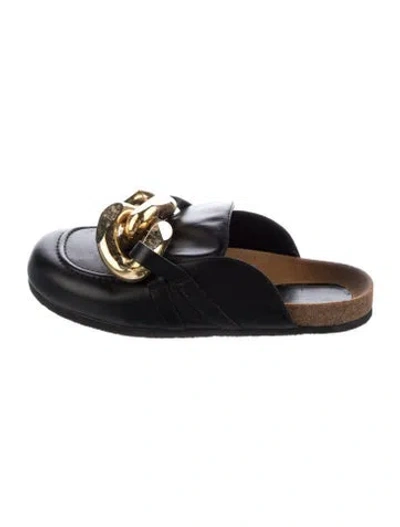 Pre-owned Jw Anderson Leather Chain-link Accents Loafers In Blue