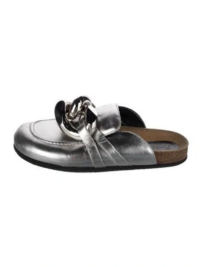 Pre-owned Jw Anderson Leather Chain-link Accents Sandals In Black