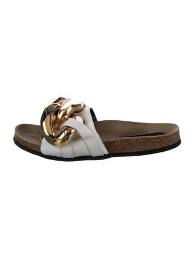 Pre-owned Jw Anderson Leather Chain-link Accents Slides In Multi