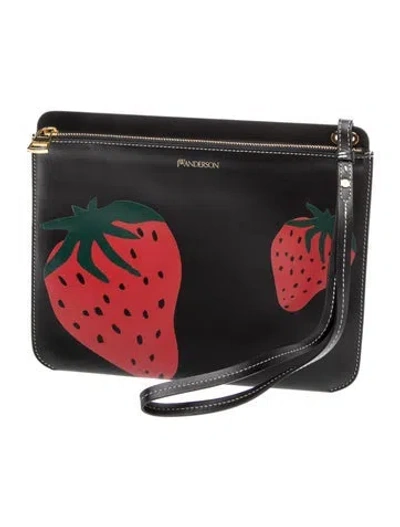 Pre-owned Jw Anderson Leather Clutch In Black