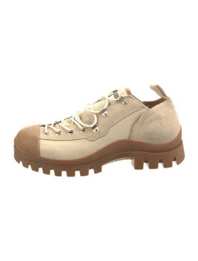 Pre-owned Jw Anderson Leather Colorblock Pattern Hiking Boots In Green