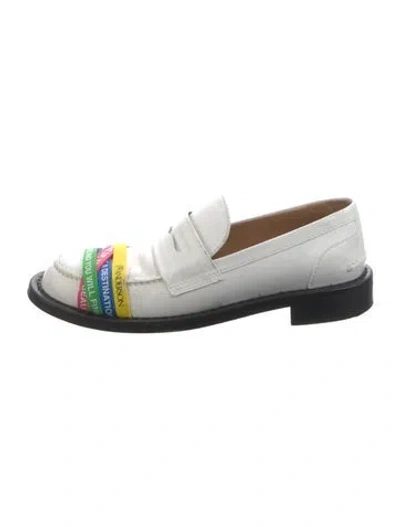 Pre-owned Jw Anderson Leather Colorblock Pattern Loafers In Silver