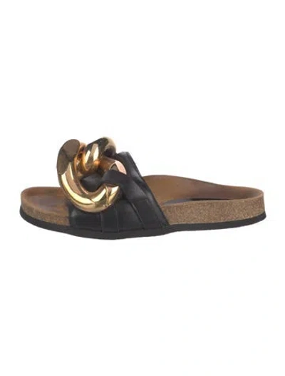 Pre-owned Jw Anderson Leather Colorblock Pattern Slides