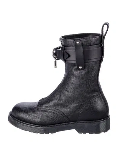Pre-owned Jw Anderson Leather Combat Boots In Black
