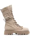 Jw Anderson Combat Leather Boots In Neutrals