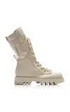 Jw Anderson Combat Leather Boots In White