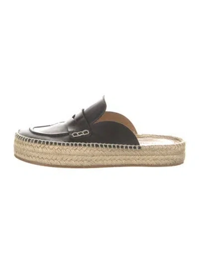 Pre-owned Jw Anderson Leather Espadrilles In Black