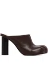 Jw Anderson Leather Heeled Mules In Brown
