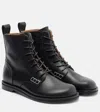 Jw Anderson Leather Lace-up Boots In Black