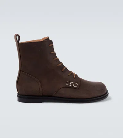 Jw Anderson Leather Lace-up Boots In Brown