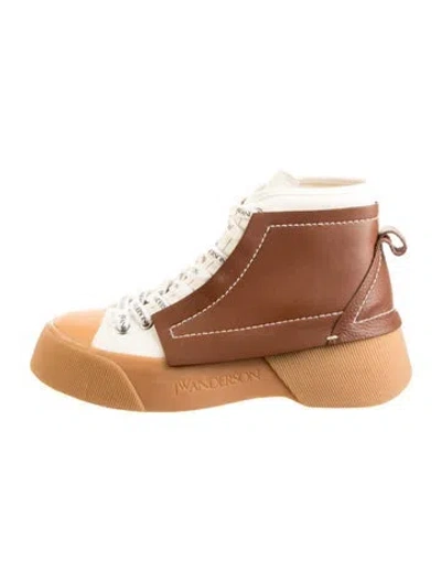 Pre-owned Jw Anderson Leather Lace-up Boots In Brown
