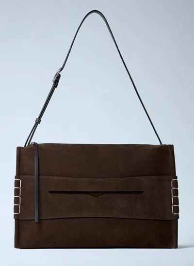 Jw Anderson Leather Loafer Bag In Brown