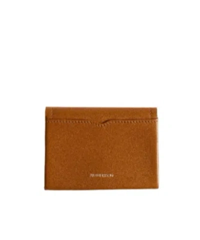 Jw Anderson Leather Loafer Card Holder In Brown