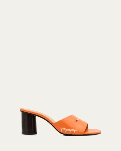 Jw Anderson Leather Loafer-inspired Mule Sandals In Orange