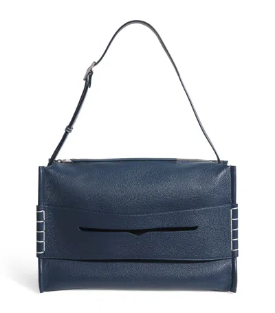 Jw Anderson Leather Loafer Messenger Bag In Blue