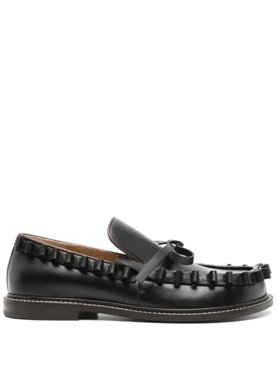 Jw Anderson Leather Loafers In Black