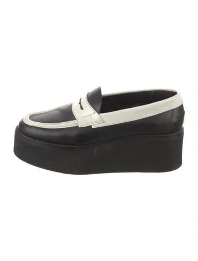 Pre-owned Jw Anderson Leather Loafers In Black