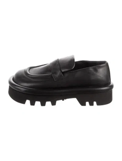 Pre-owned Jw Anderson Leather Loafers In Black