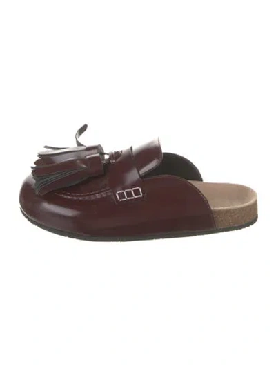 Pre-owned Jw Anderson Leather Loafers In Burgundy