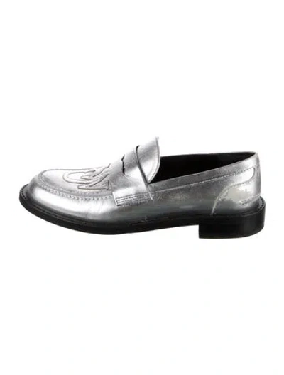 Pre-owned Jw Anderson Leather Loafers In Silver