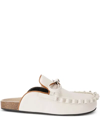Jw Anderson Leather Loafers In Cream