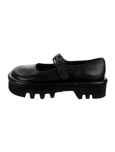 Pre-owned Jw Anderson Leather Mary Jane Flats In Black