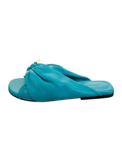 Pre-owned Jw Anderson Leather Mules In Blue