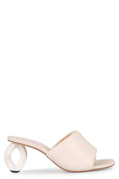 Jw Anderson Sculptured Heel Leather Flat Sandals For Women In Multi