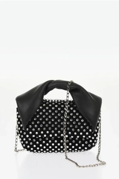 Jw Anderson Leather Nano Twister Mini Bag Embellished With Rhinestones