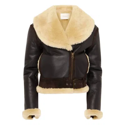 Jw Anderson Leather Outerwears In Brown