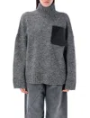 Jw Anderson J. W. Anderson Leather Patch Pocket Jumper In Gray