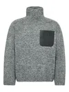 Jw Anderson J. W. Anderson Leather Patch Pocket Jumper In Gray