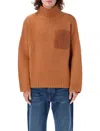 Jw Anderson Brown Jwa Pocket Sweater<br/> In Tobacco