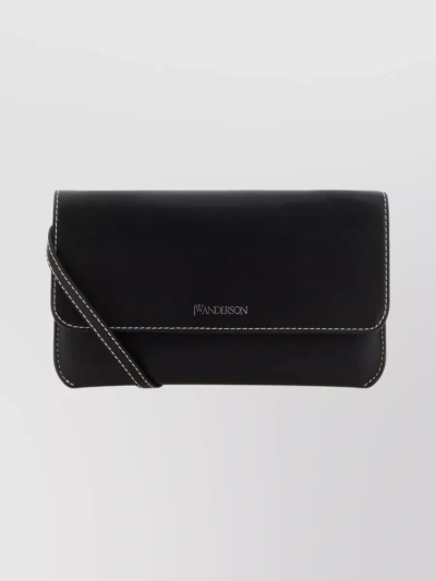 Jw Anderson Phone Leather Pouch Bag In Black
