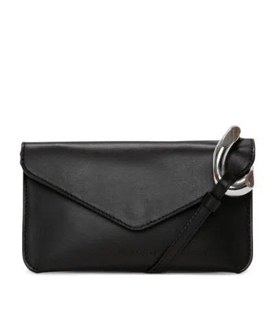Jw Anderson Corner Leather Mini Bag In Black