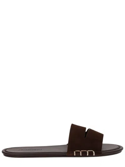 Jw Anderson Loafer Leather Slide Sandals In Black