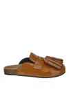 Jw Anderson Tan Tassel Leather Loafers In Beige