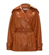 Jw Anderson Leather Biker Jacket In Brown