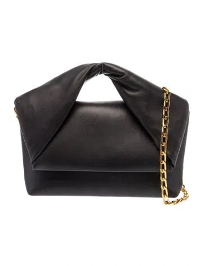 Pre-owned Jw Anderson Leather Shoulder Bag In Black