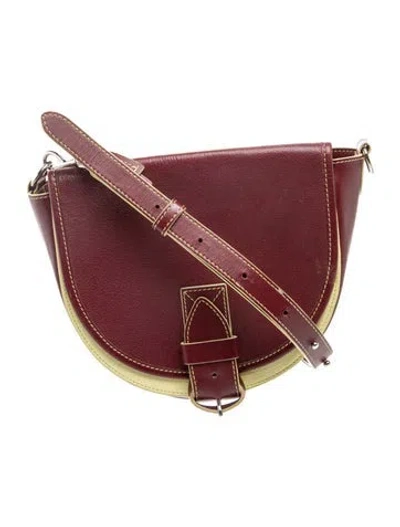 Pre-owned Jw Anderson Leather Shoulder Bag In Burgundy