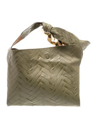 Pre-owned Jw Anderson Leather Shoulder Bag In Green