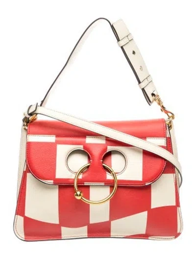 Pre-owned Jw Anderson Leather Shoulder Bag In Red