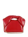 Jw Anderson Leather Shoulder Bag With Twisted Handle In Red