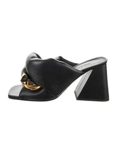 Pre-owned Jw Anderson Leather Slides In Black